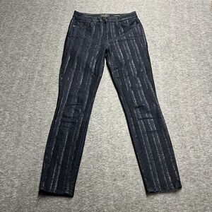 7 for All Mankind Jeans Womens Size 0 Jen7 Ankle Skinny Denim with Black Stripe